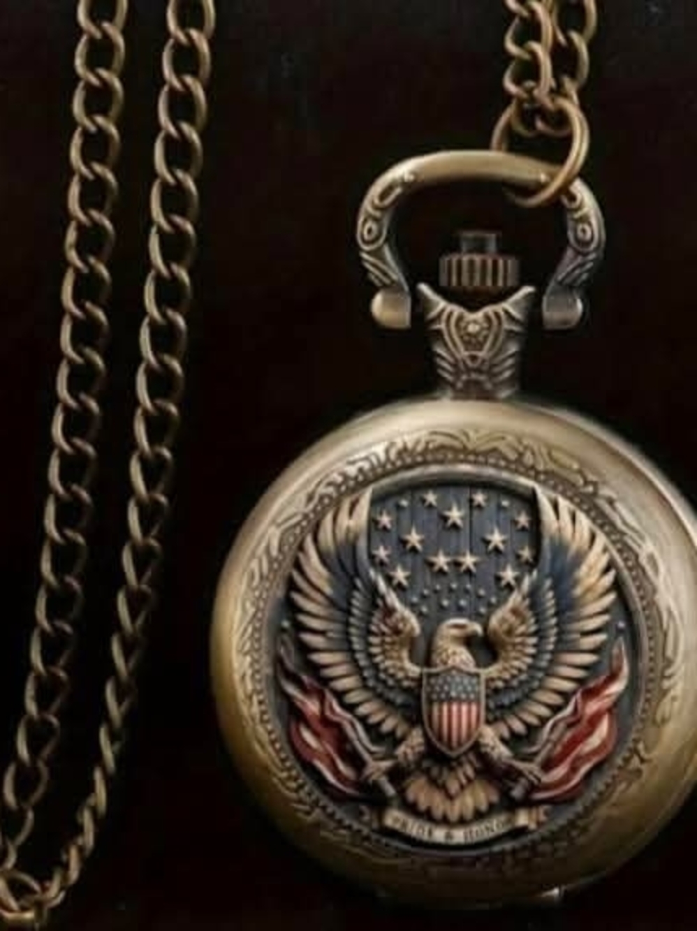 Vintage Eagle Pocket Watch in Antique Gold
